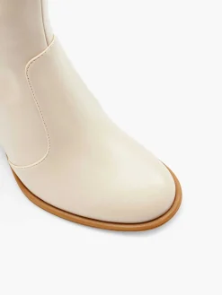 Beige Ankle Boot Heel