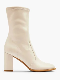 Beige Ankle Boot Heel