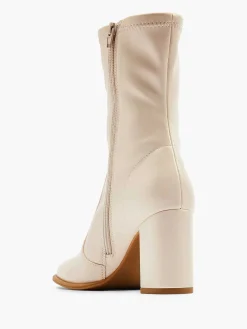 Beige Ankle Boot Heel