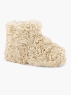 Beige High Slipper Plush
