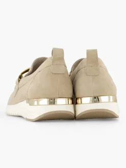 Beige Leather Comfort Slip-On