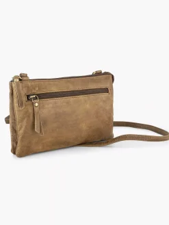 Beige Leather Shoulder Bag