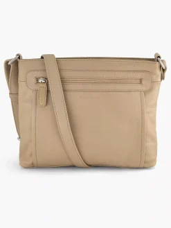Beige Leather Shoulder Bag