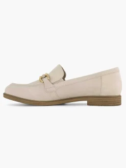 Beige Leather Slip-On