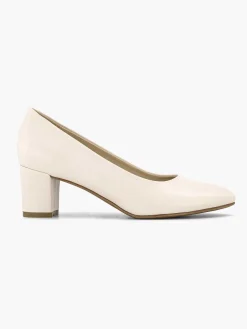Beige Pump Block Heel