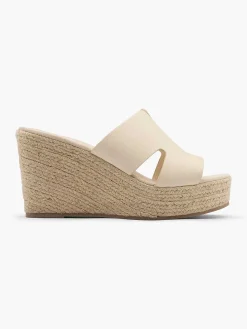 Beige Slipper Wedge Heel