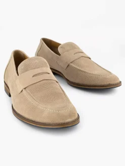 Beige Suede Slip-On