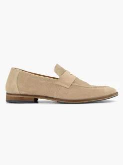 Beige Suede Slip-On