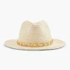 Beige Wicker Beach Hat