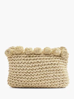 Beige Wicker Shoulder Bag