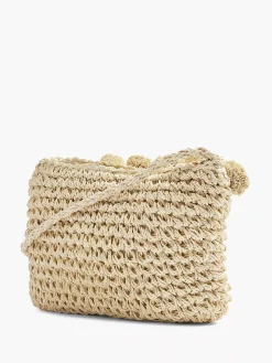 Beige Wicker Shoulder Bag
