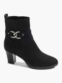 Black Ankle Boot Decorative Chain