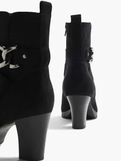 Black Ankle Boot Decorative Chain