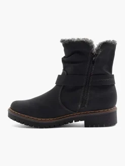 Black Ankle Boot Warmly Lined