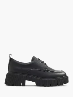 Black Chunky Lace-Up Shoe