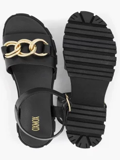 Black Chunky Sandal Jewelry Necklace