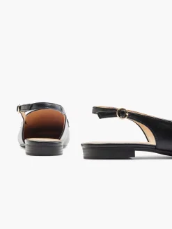 Black Flat Slingback Decorative Necklace