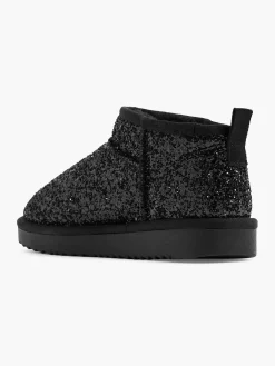 Black Glitter Lined Ankle Boot