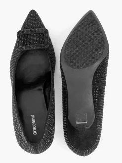 Black Glitter Pump Buckle