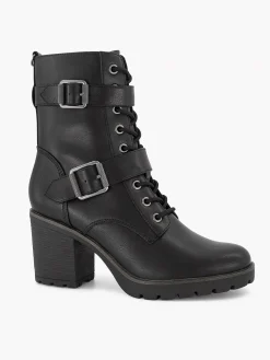 Black Lace Up Boot Heel