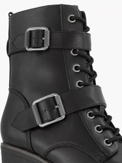 Black Lace Up Boot Heel
