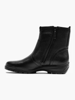 Black Leather Comfort Ankle Boot