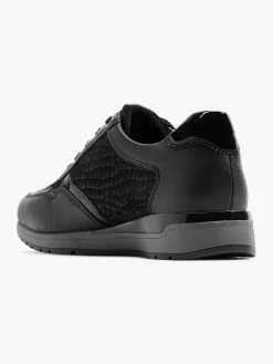 Black Leather Comfort Lace-Up Shoe