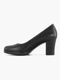 Black Leather Comfort Pump