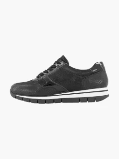 Black Leather Comfort Sneaker Croco