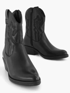 Black Leather Cowboy Boot