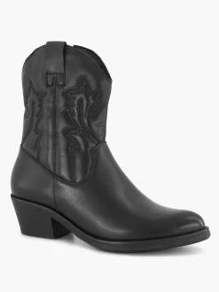 Black Leather Cowboy Boot