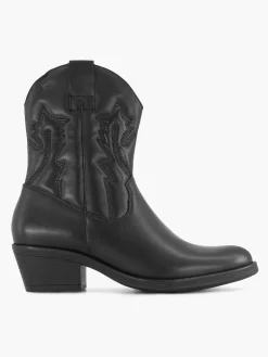Black Leather Cowboy Boot