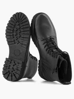 Black Leather Lace Boot