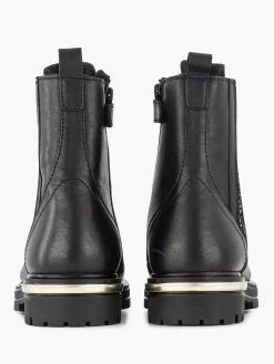 Black Leather Lace Boot