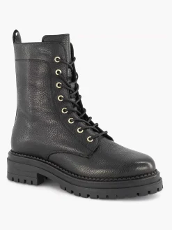 Black Leather Lace Boot