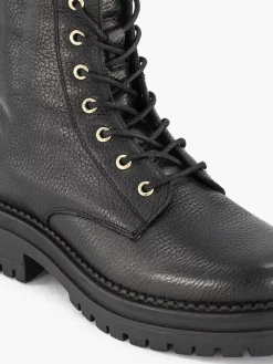 Black Leather Lace Boot