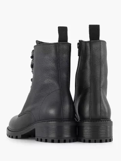 Black Leather Lace Boot