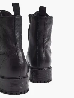 Black Leather Lace Boot