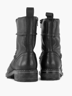 Black Leather Lace Boot