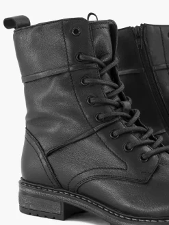 Black Leather Lace Boot