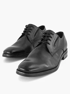 Black Leather Lace-Up Shoe