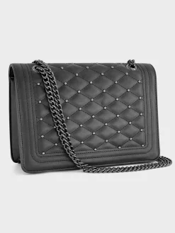 Black Padded Shoulder Bag