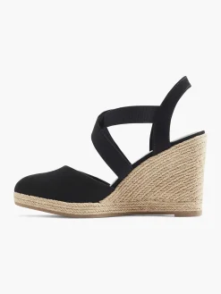 Black Sandal Wedge Heel
