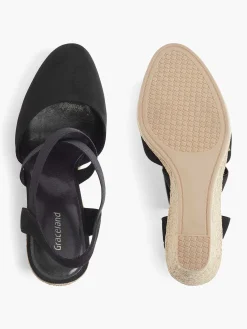 Black Sandal Wedge Heel