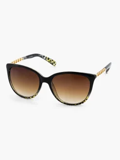 Black Sunglasses With Leopard Print