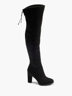 Black Thigh High Boot Heel