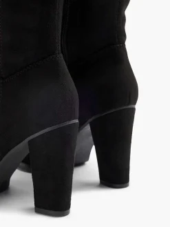 Black Thigh High Boot Heel