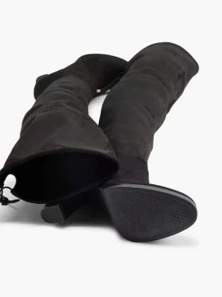 Black Thigh High Boot Heel