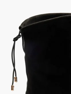 Black Thigh High Boot Heel