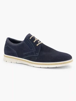 Blue Leather Lace-Up Shoe